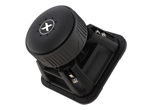 Kicker SoloX L7X 12-inch subwoofer rear three-quarter view