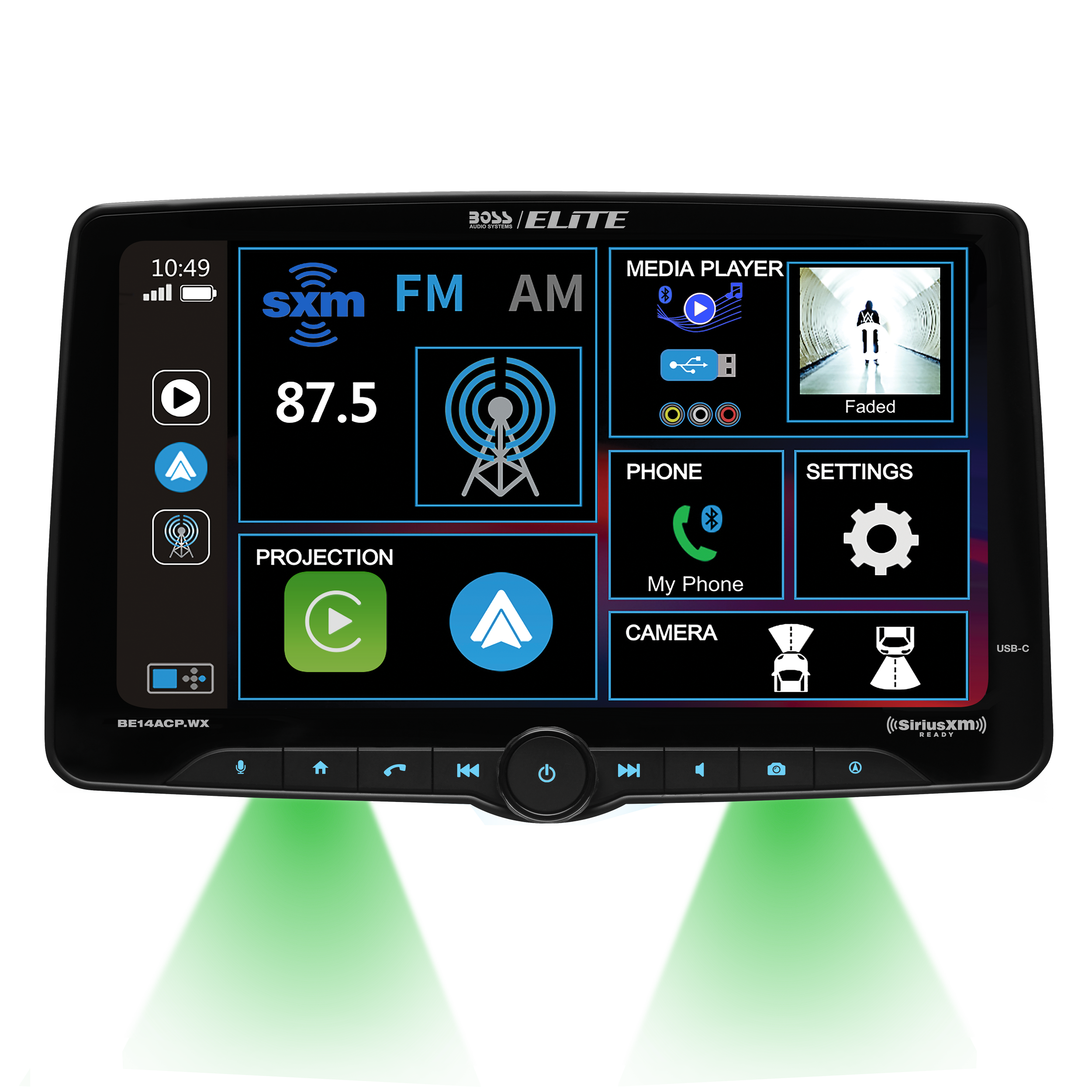 BOSS Elite BE14ACP.WX 14-Inch Radio angle view