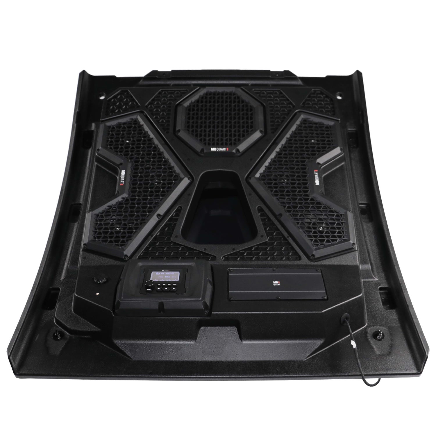 MBQRT2-S6R 500 Watt 6 Speaker Polaris RZR Trail Audio Roof with 3.5 Inch LCD Source Unit