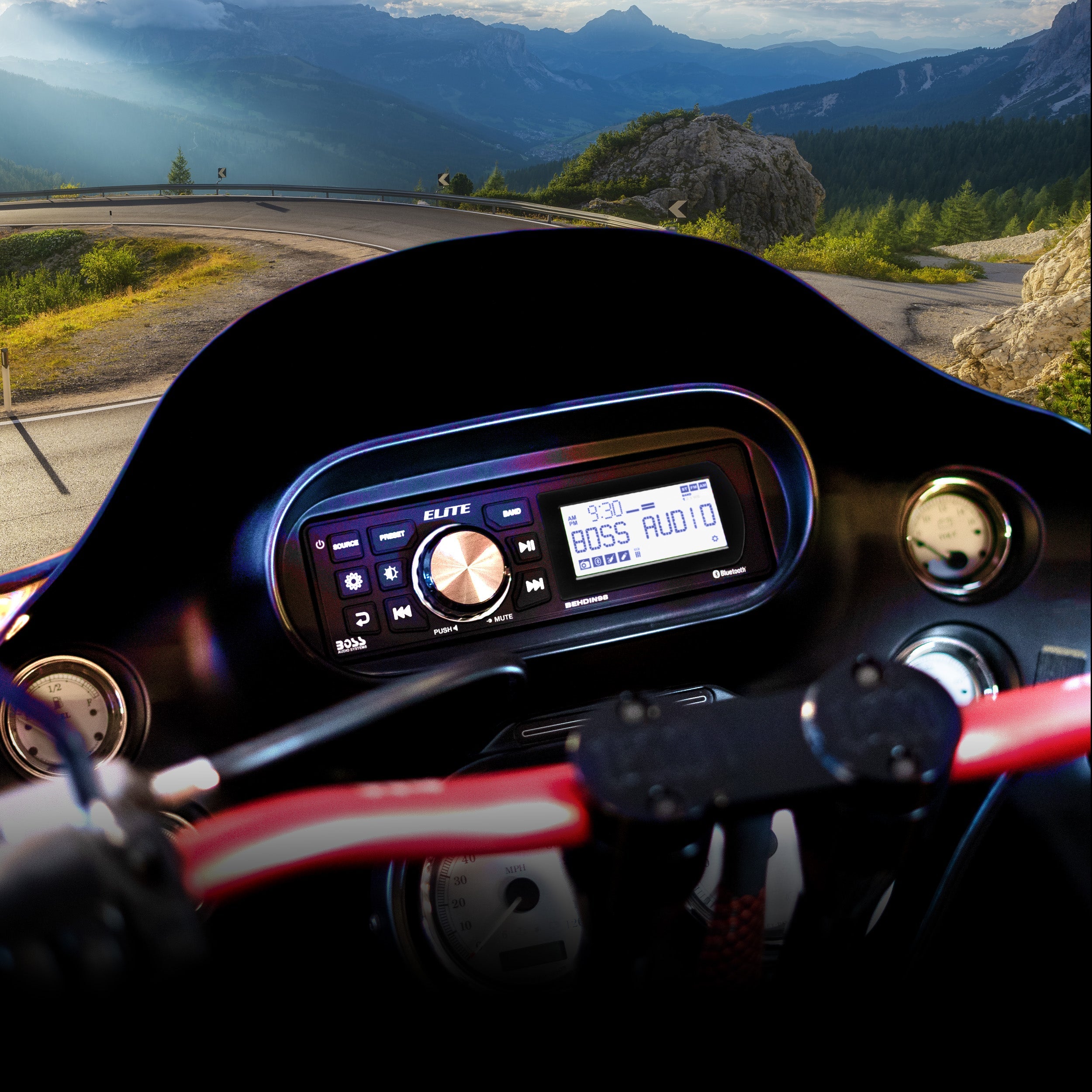 BOSS Elite BEHDIN98 Harley-Davidson Plug-and-Play Radio with Bluetooth