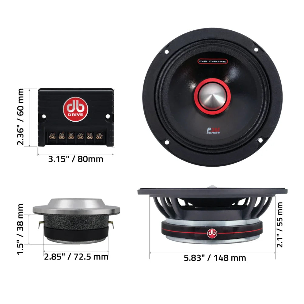 P3 4m6k: 6.5’’ 4- Midrange/ 2-tweeter Component Kit - Set