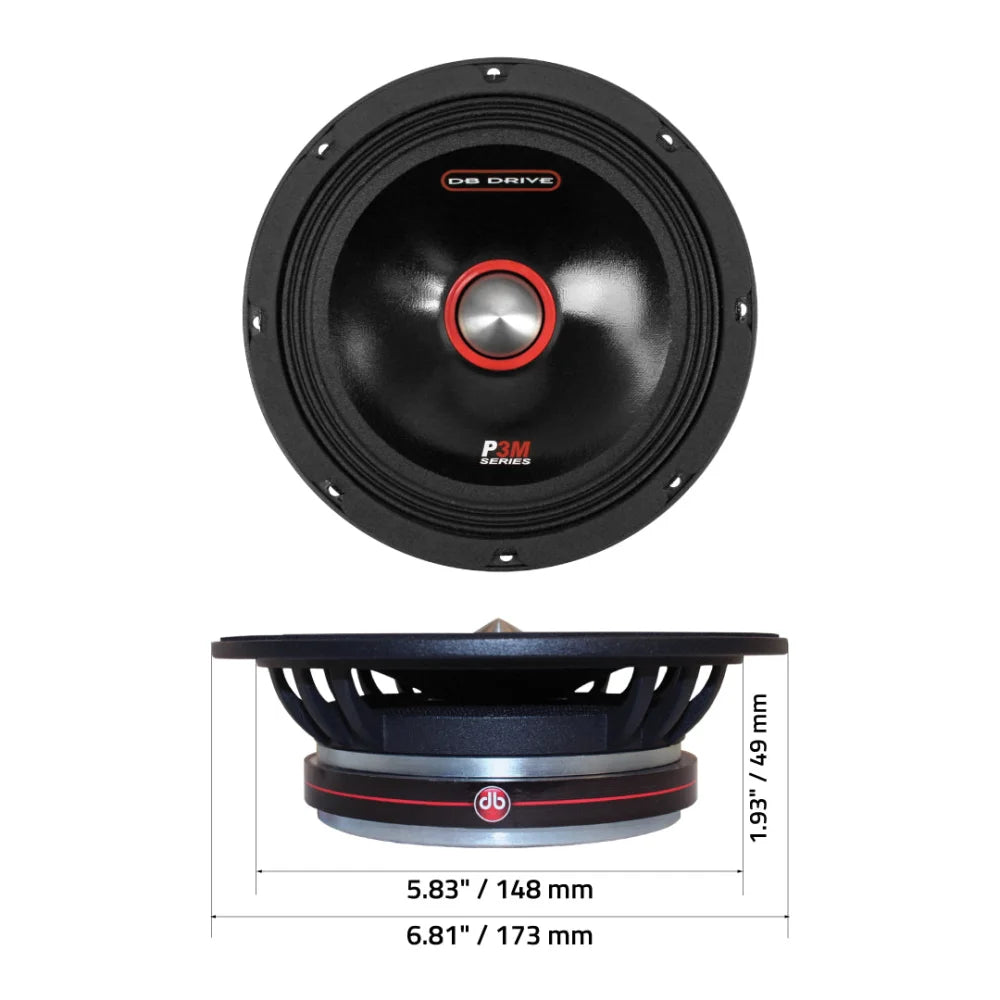 P3m 6c: 6.5’’ Shallow Mount Pro Audio Midrange - Sms Car