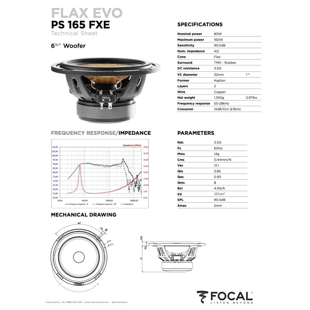 Ps 165 Fxe Focal Flax Evo 6.5’’ 2-way Component Speakers