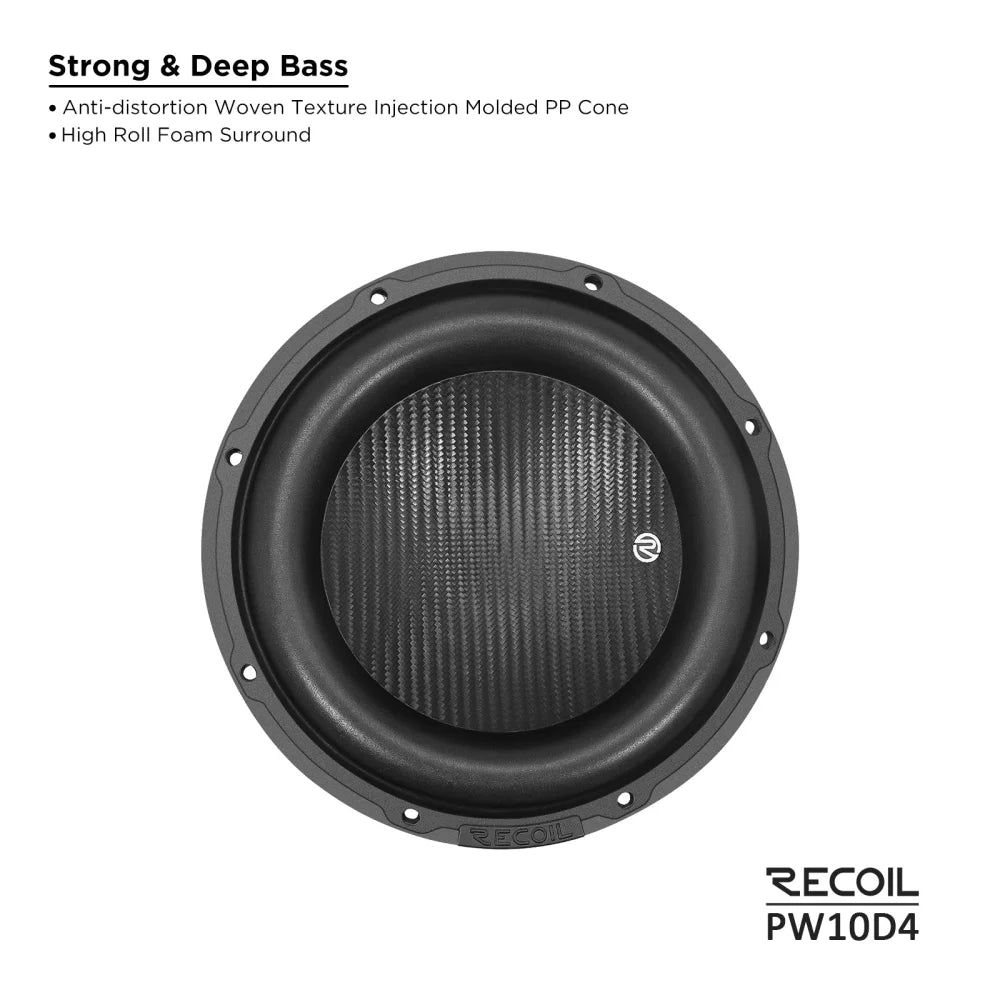 Recoil Audio Pw10d4 Echo Pro 10 Inch 1,200 Watts Power Dual
