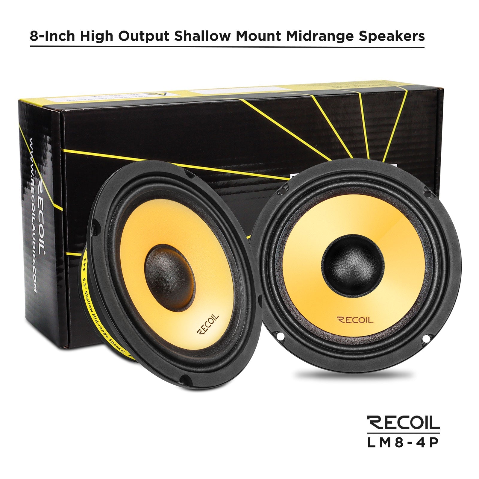 Recoil LM8-4P 8-inch pro midrange speakers with retail box