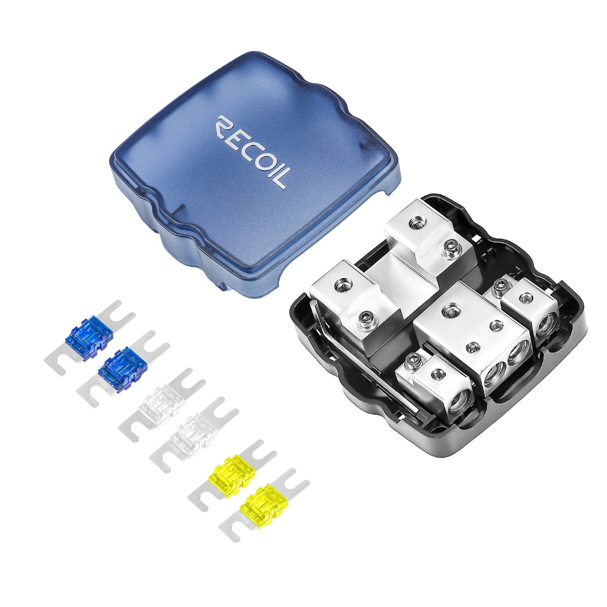 Recoil MPG2 2-Way Mini-ANL Fused Power and Ground Distribution Block