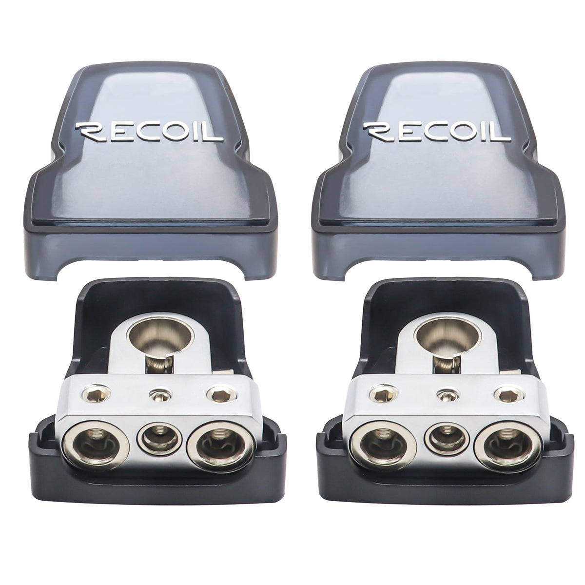 Recoil PBT-2014 premium solid brass positive and negative battery terminals 2 pack