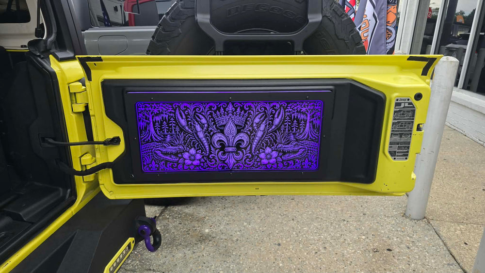 Lit FX Jeep tailgate LED panel with controller