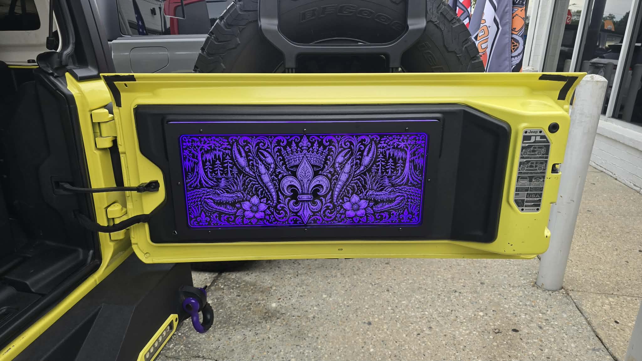 Lit FX Jeep tailgate LED panel with controller