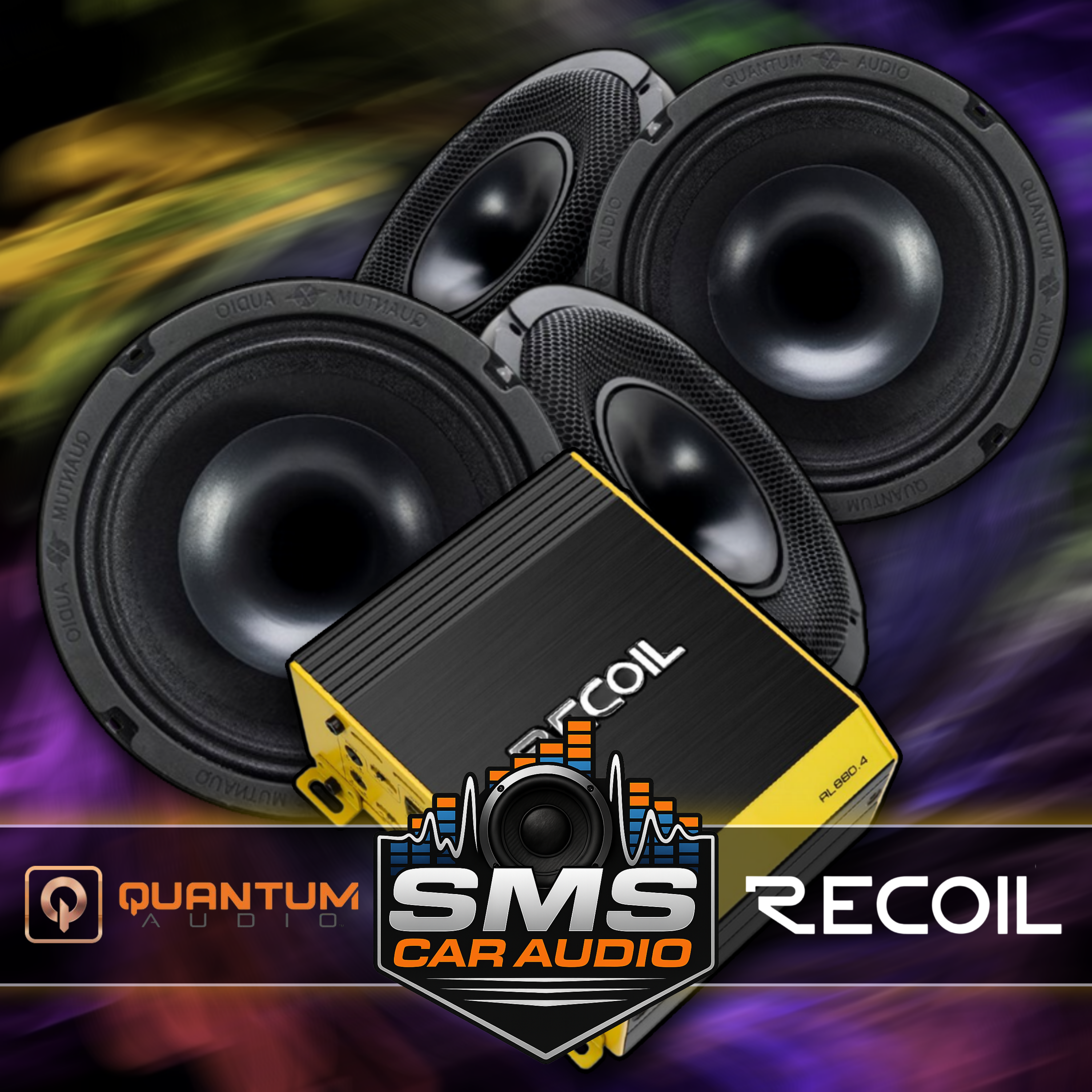 QSX65CD : 6.5" 2-way Loudspeaker Compression Horn Loaded (2 Pair) Bundle With Recoil RL 880.4 Sale