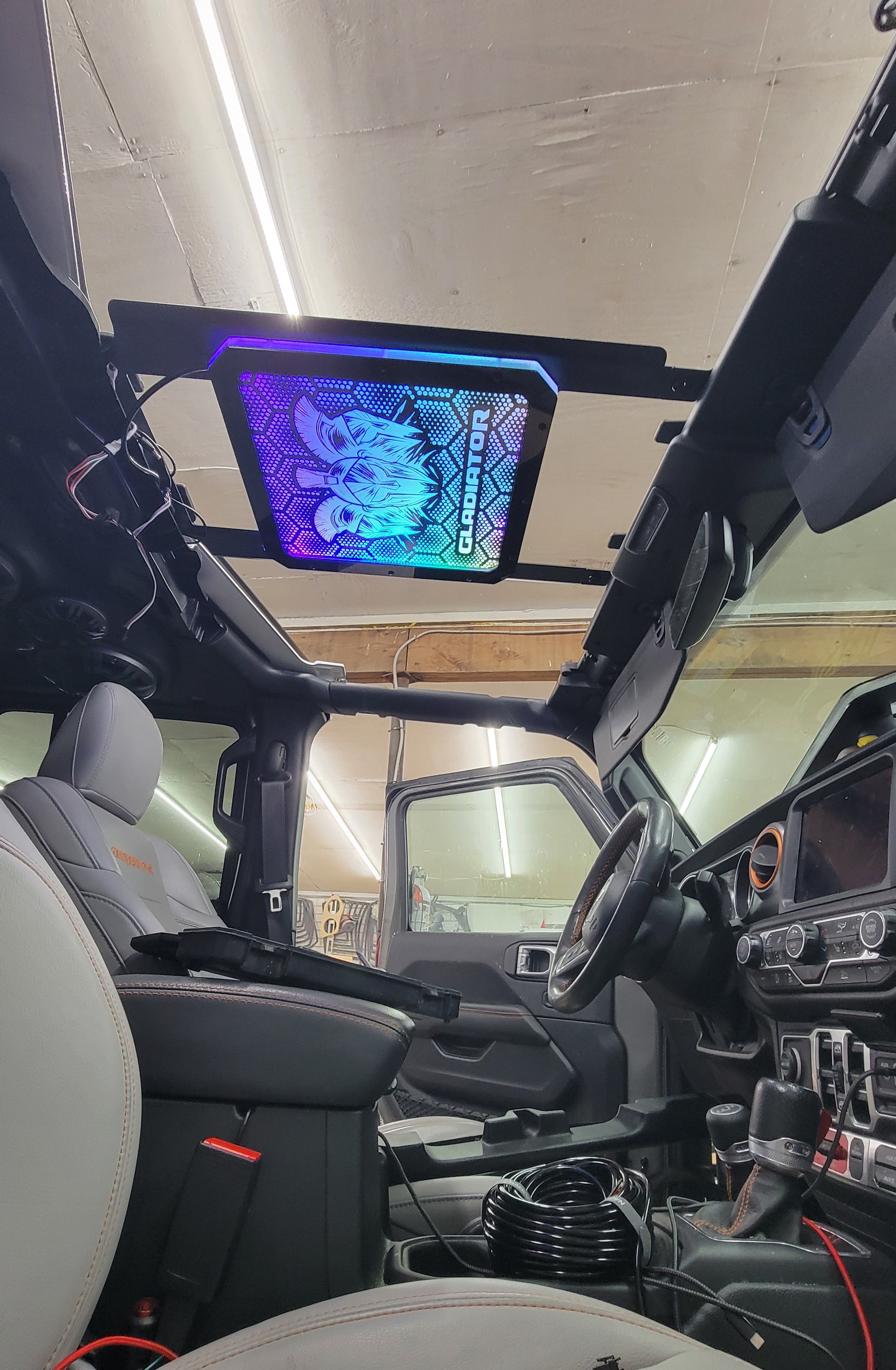 Lit FX SMS Car Audio MOLLE rack LED panel for Jeep JL JT show builds