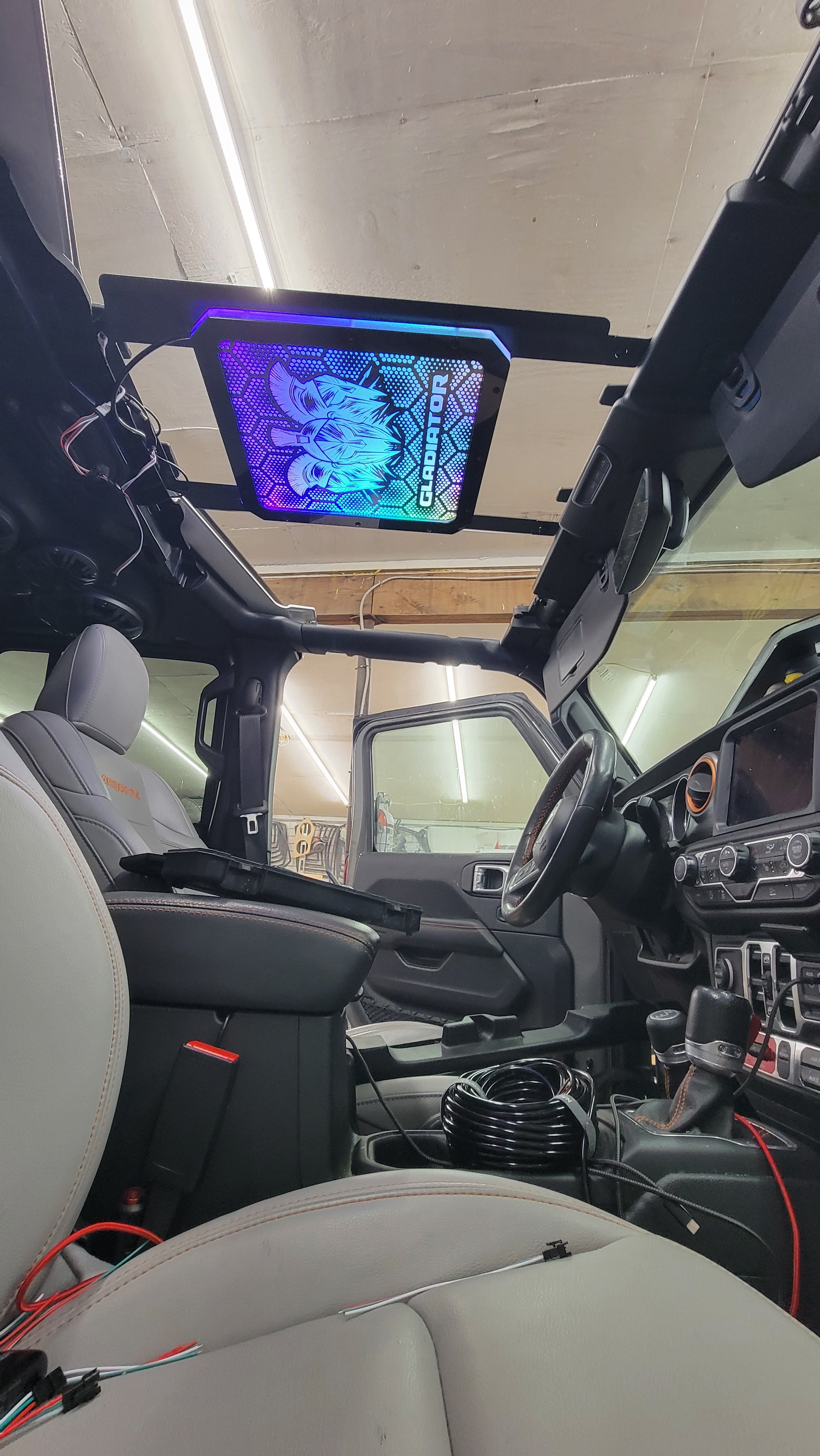 Lit FX SMS Car Audio Jeep MOLLE rack custom LED panel lighting