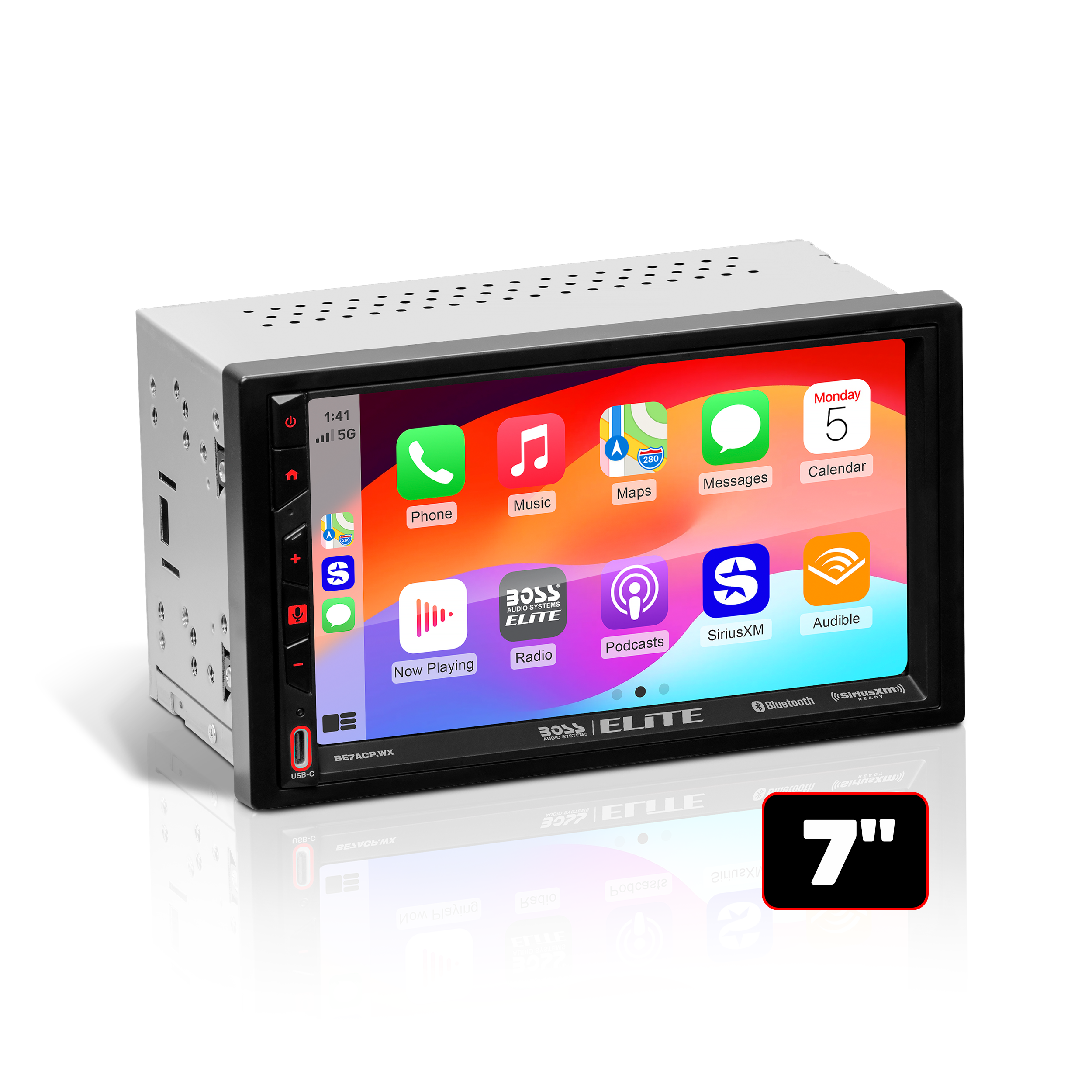 BOSS Elite BE7ACP.WX 7" Touchscreen Radio with Wireless Apple CarPlay & Android Auto