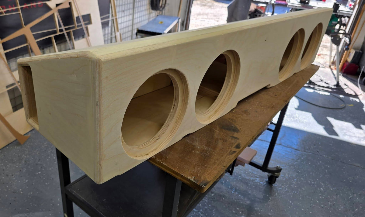 Chevrolet four 8-inch under-seat enclosure fabrication detail