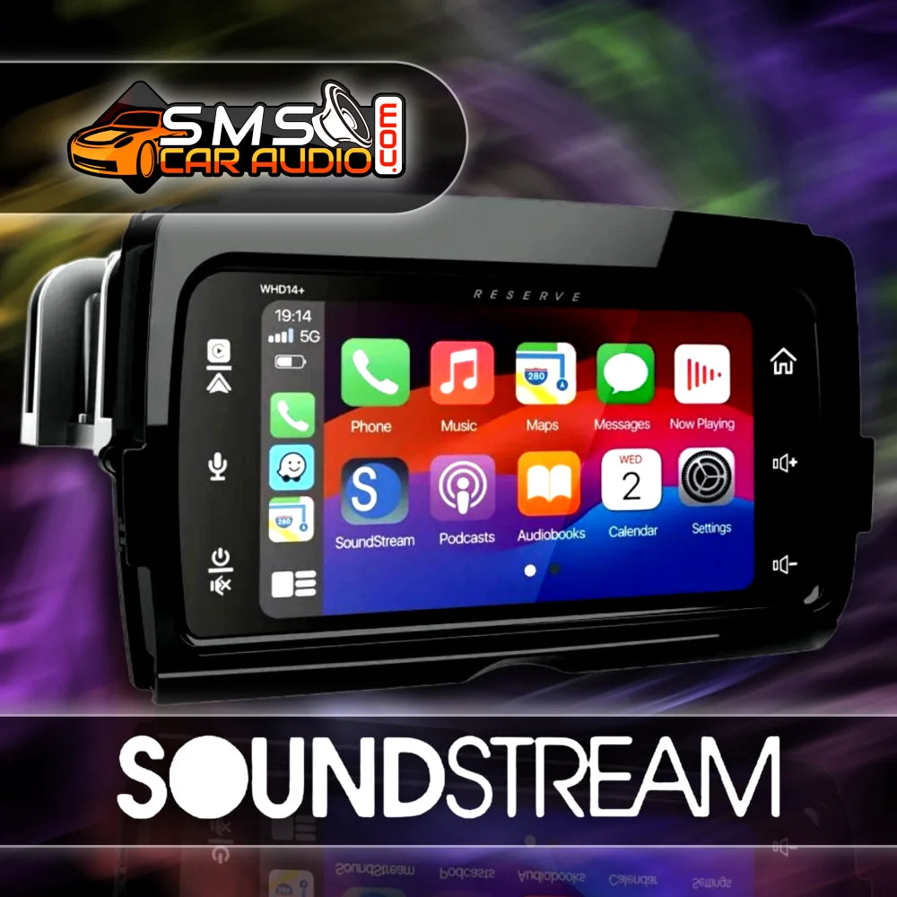 Soundstream Whd14 + Motorcycle Head Unit W/ Wireless Apple