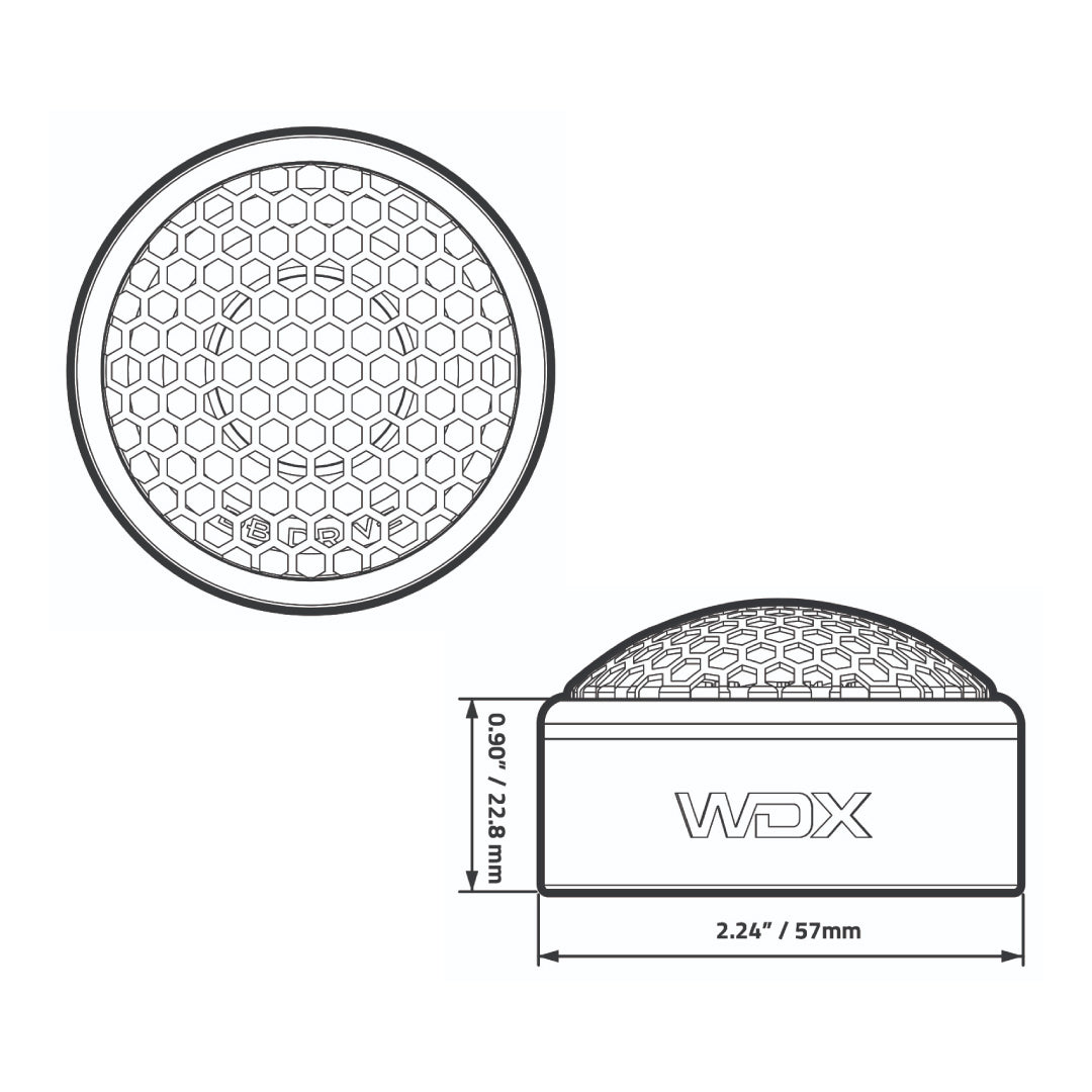 DB Drive WDX1TW-MOTO 1.25-inch tweeter construction and mounting detail