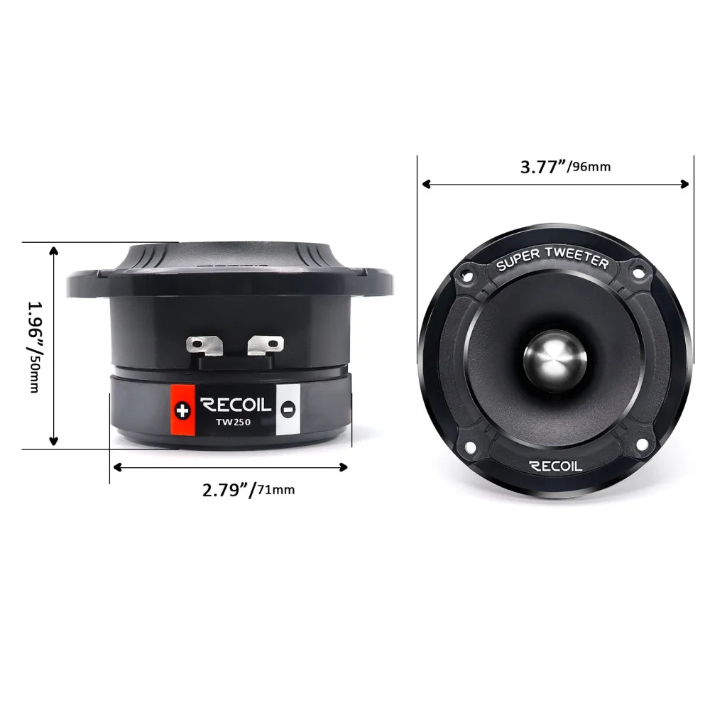 🔊 Recoil Tw250 – High Compression Bullet Super Tweeter Pair