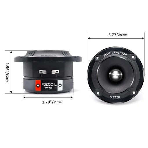 🔊 Recoil Tw250 – High Compression Bullet Super Tweeter Pair