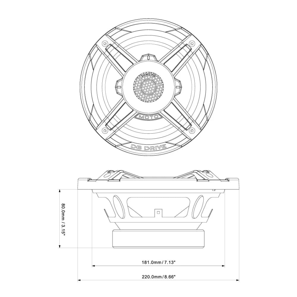 Wdx8moto-g2: 8’’ Moto 2-way Motorcycle Loudspeakers (1