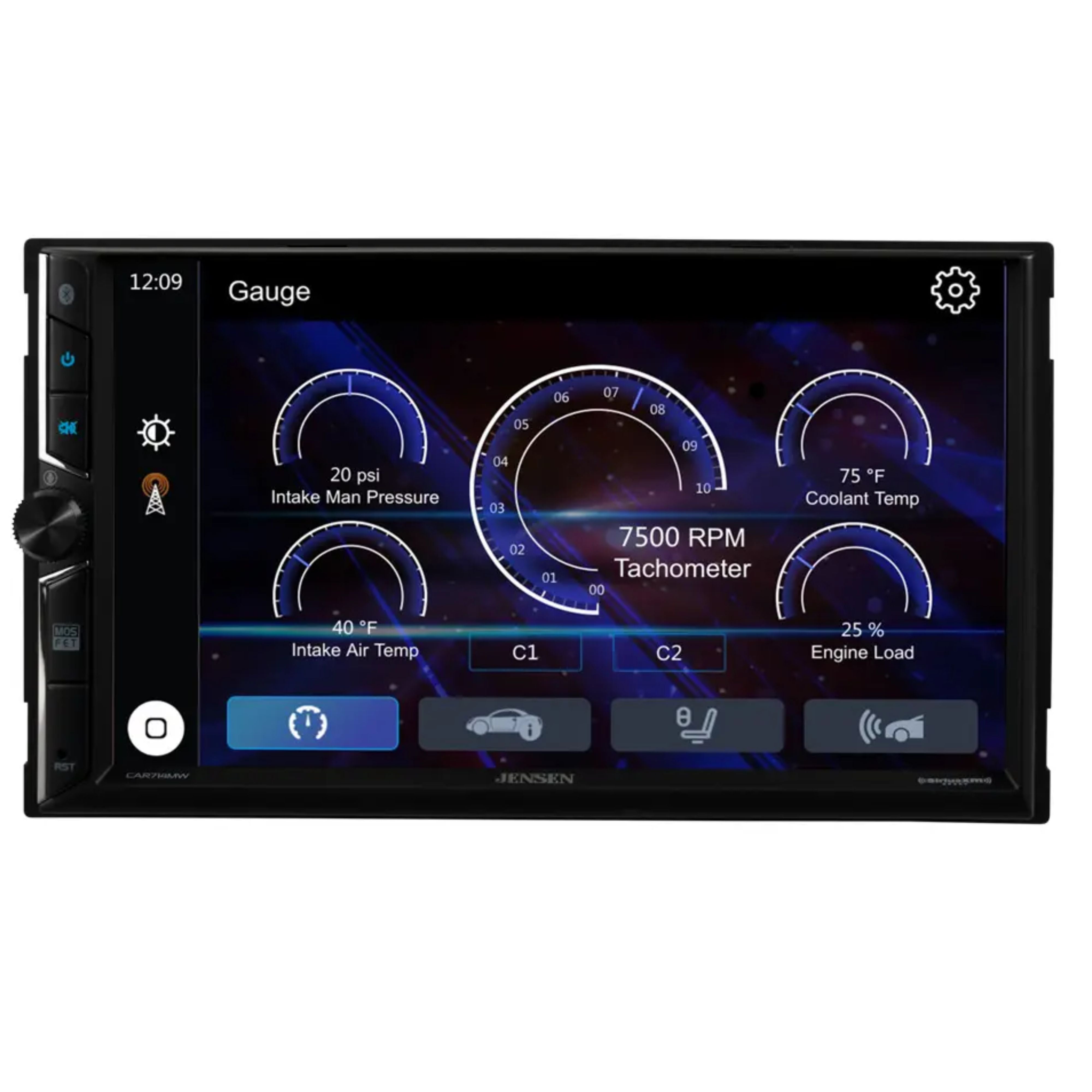 Jensen 7" Touchscreen Bluetooth Car Radio w/iDatalink Compatibility - CAR714MW