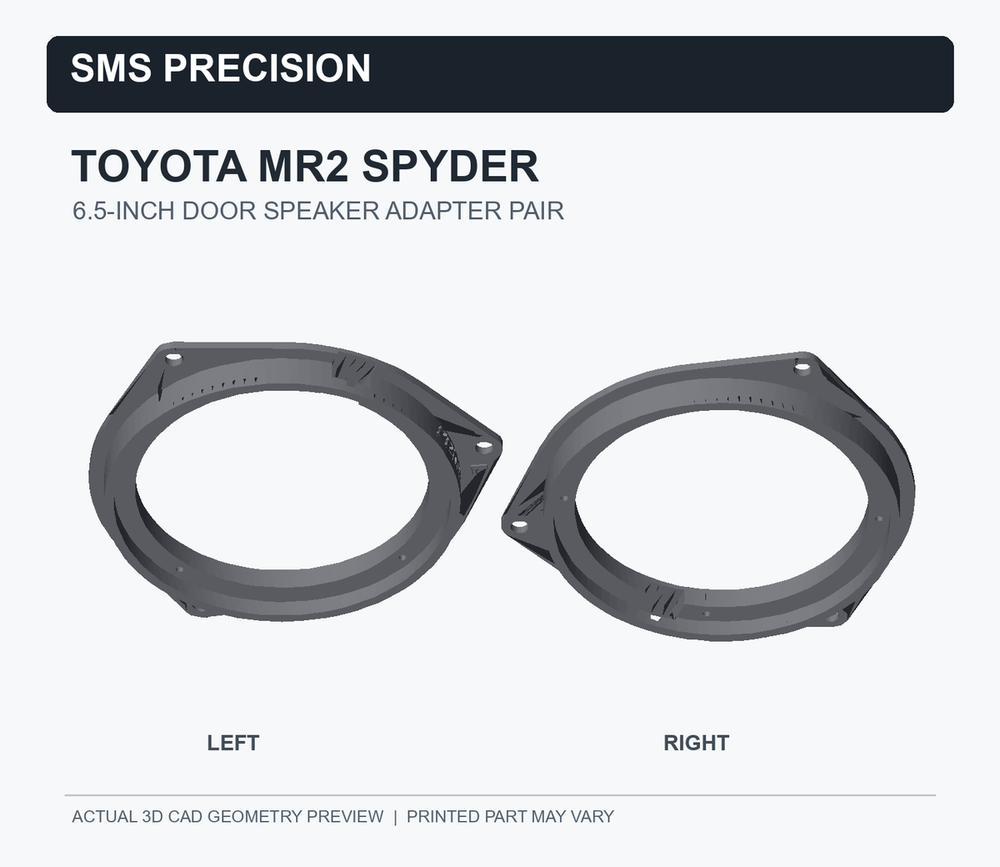 SMS Precision Toyota MR2 Spyder 6.5-Inch Door Speaker Adapter Pair — Left & Right