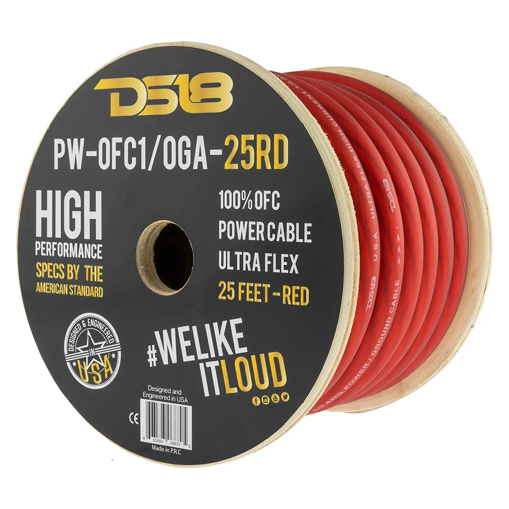 1/0-ga 100% Ofc Ground Power Cable 25 Feet - Car Audio: