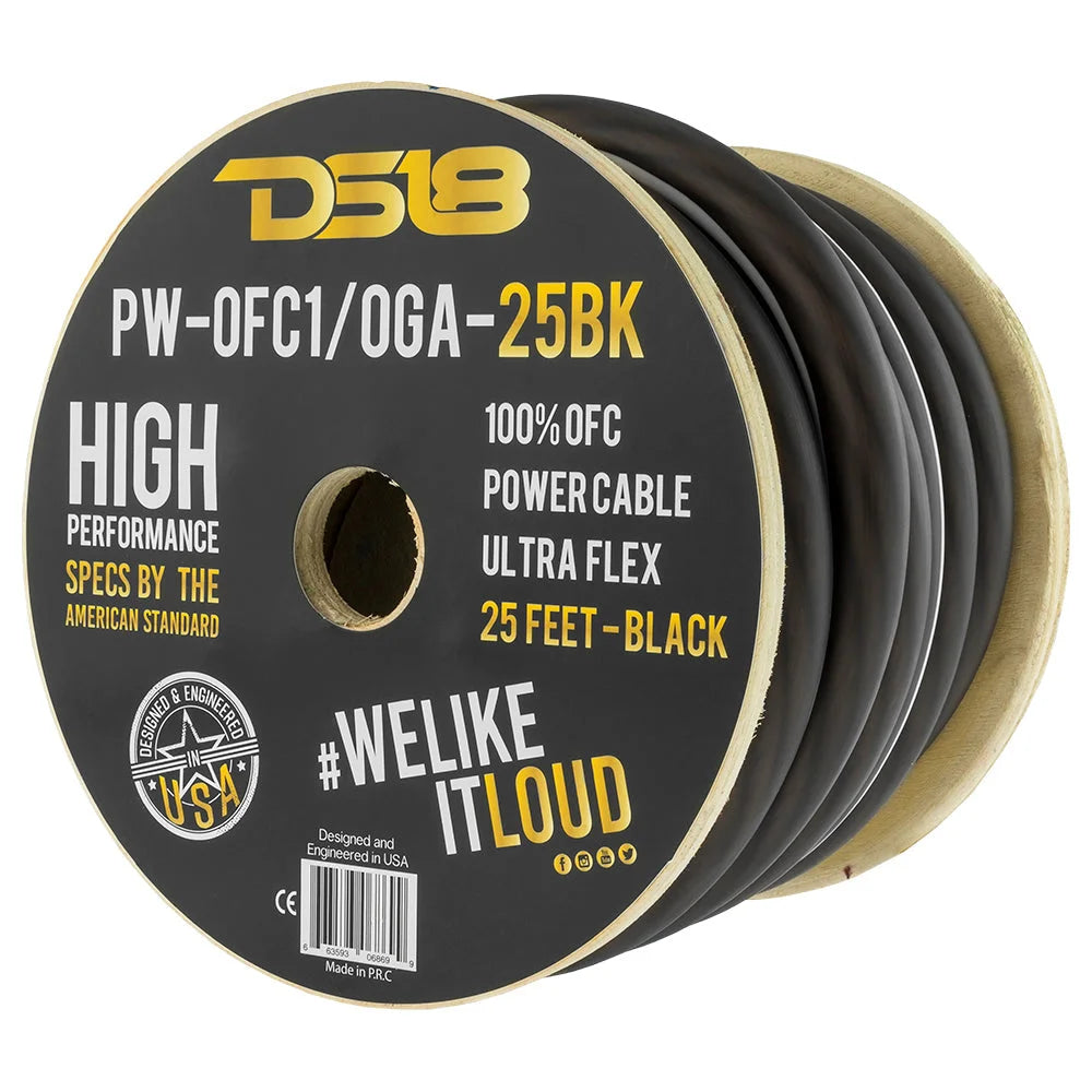 1/0-ga 100% Ofc Ground Power Cable 25 Feet - Car Audio: