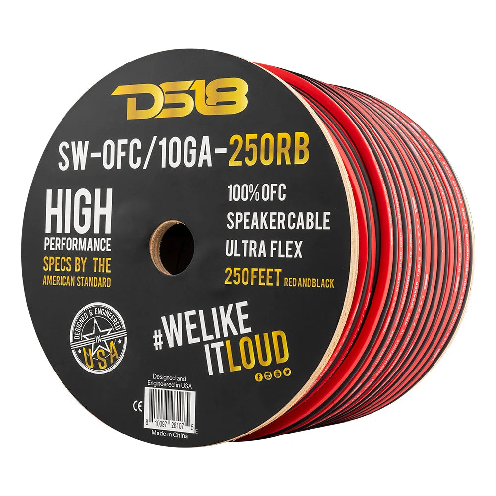 10-ga Ofc 100% Copper Speaker Wire 250 Feet - Car Audio: