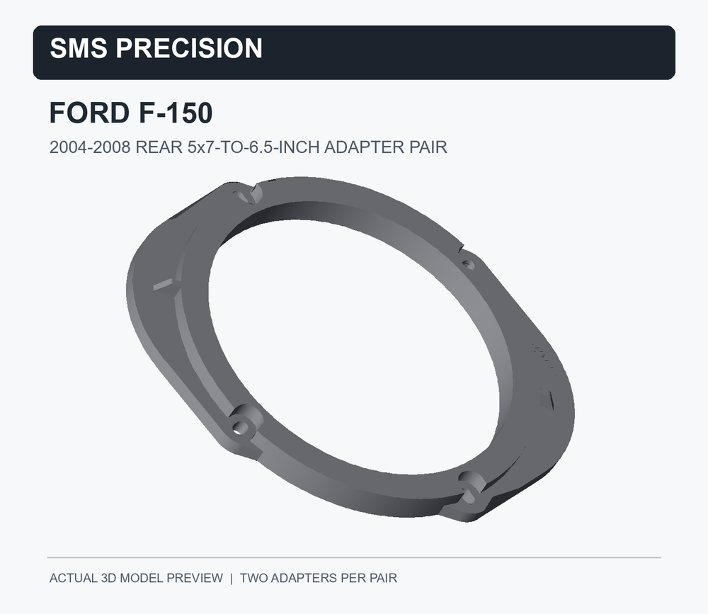SMS Precision 2004–2008 Ford F-150 SuperCrew Rear 5x7-to-6.5 Adapters — Pair