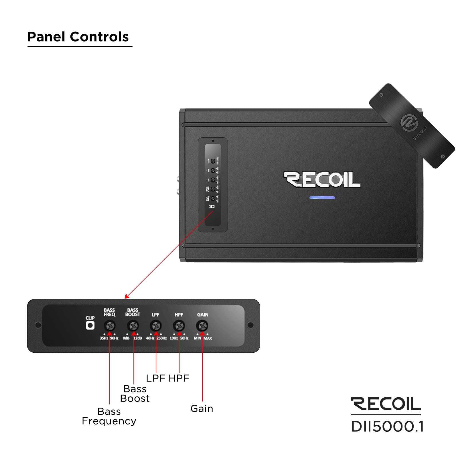 Recoil Audio DII5000.1 Amplifier product image at SMS Car Audio