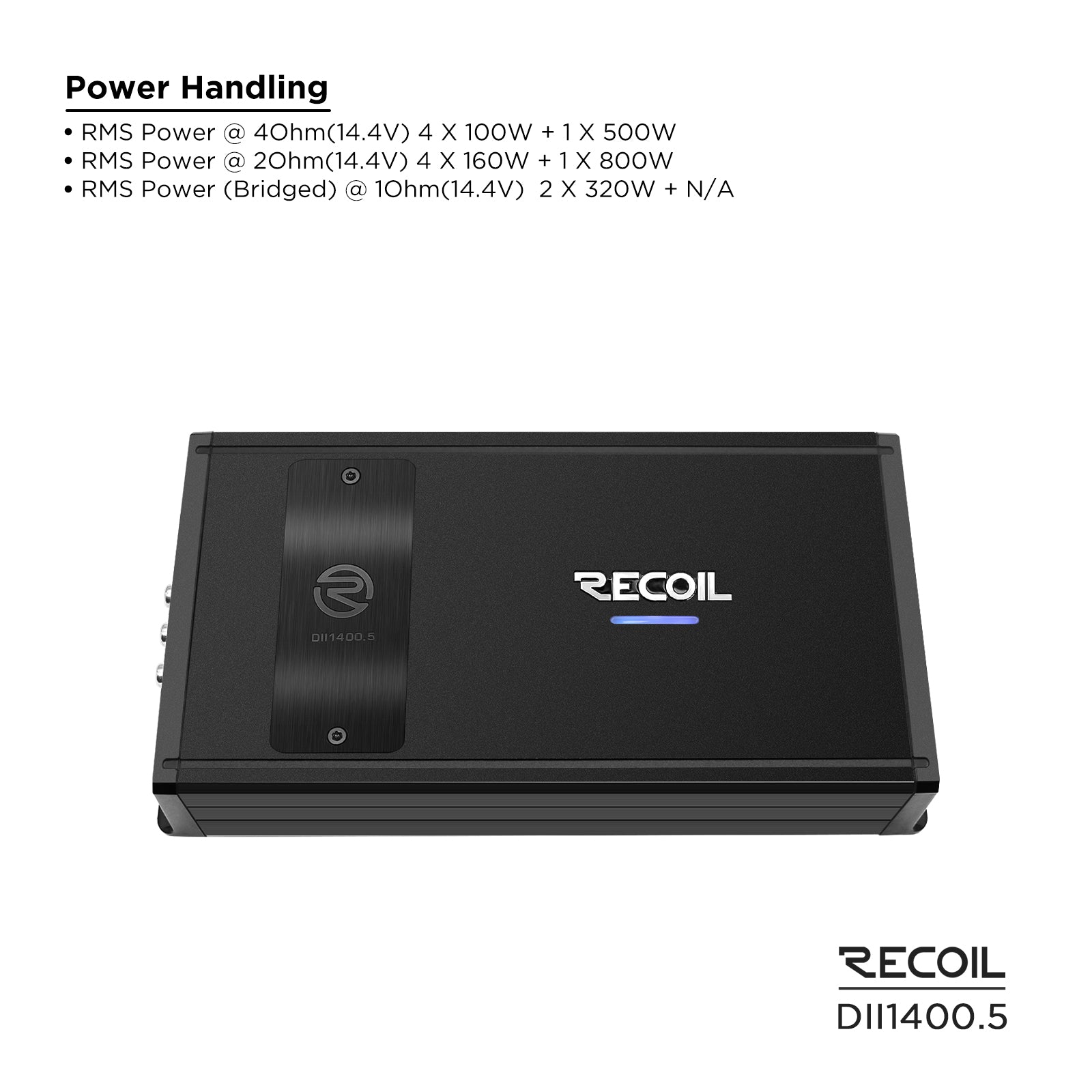 Recoil Audio DII1400.5 Amplifier product image at SMS Car Audio