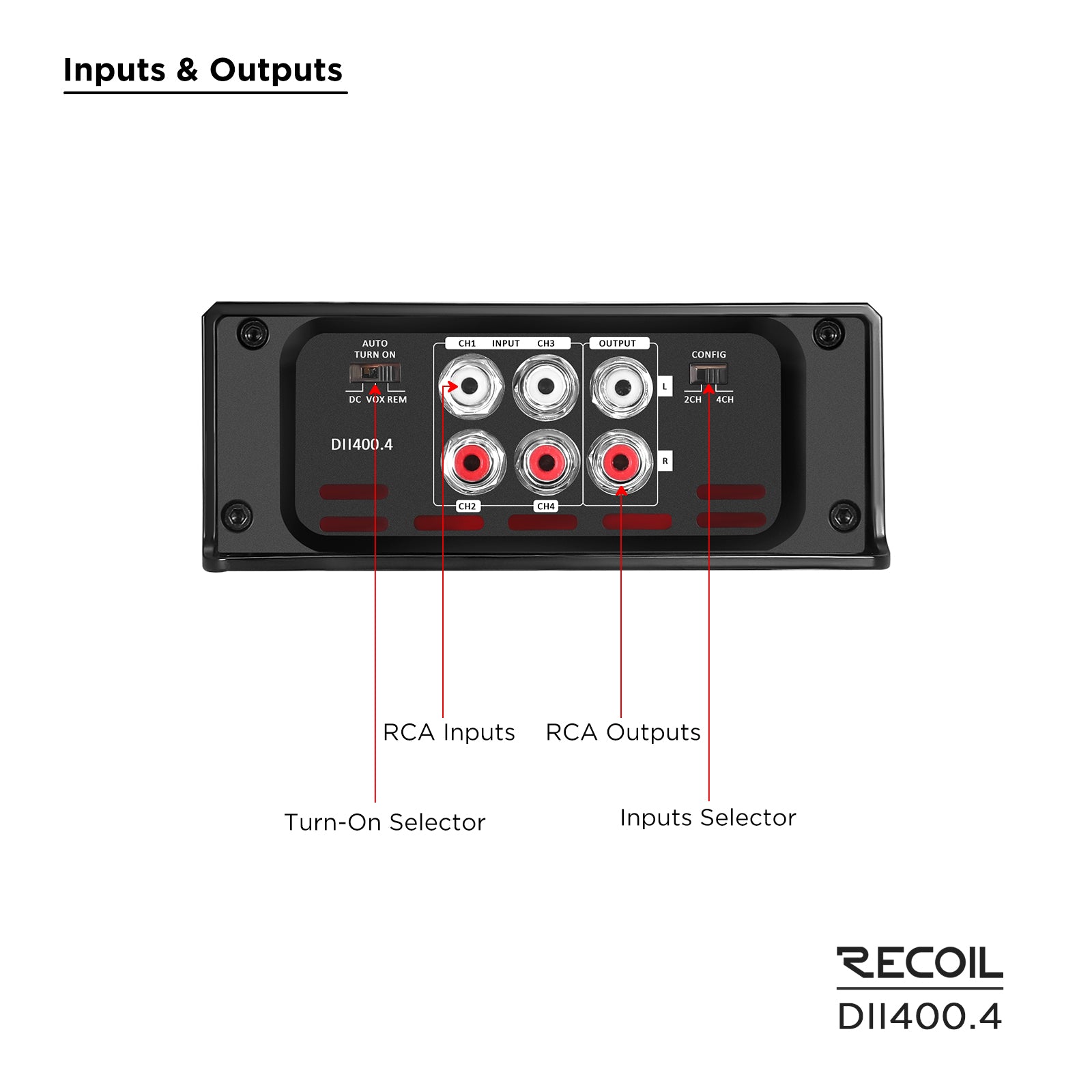 Recoil Audio DII400.4 Amplifier product image at SMS Car Audio