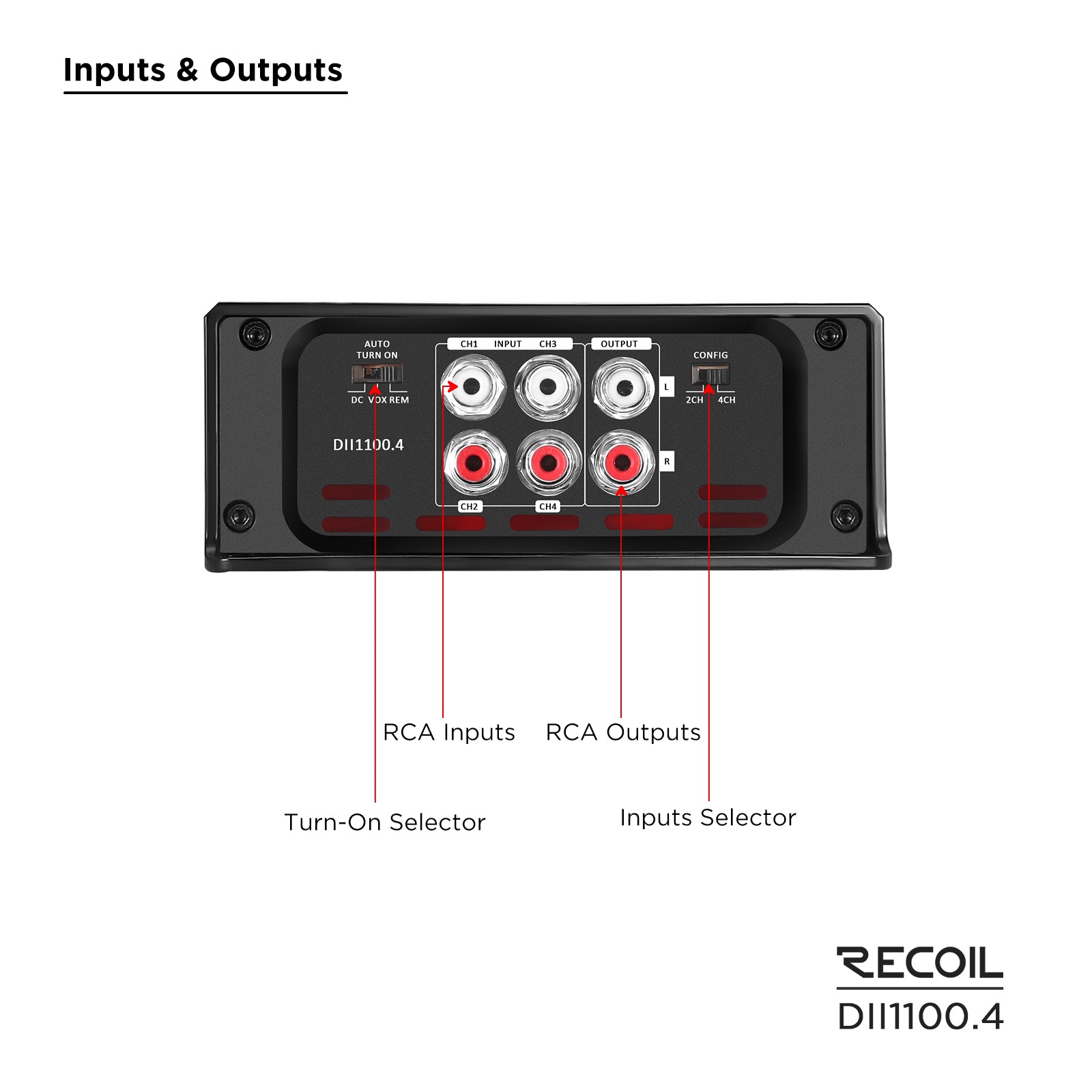 Recoil Audio DII1100.4 Amplifier product image at SMS Car Audio