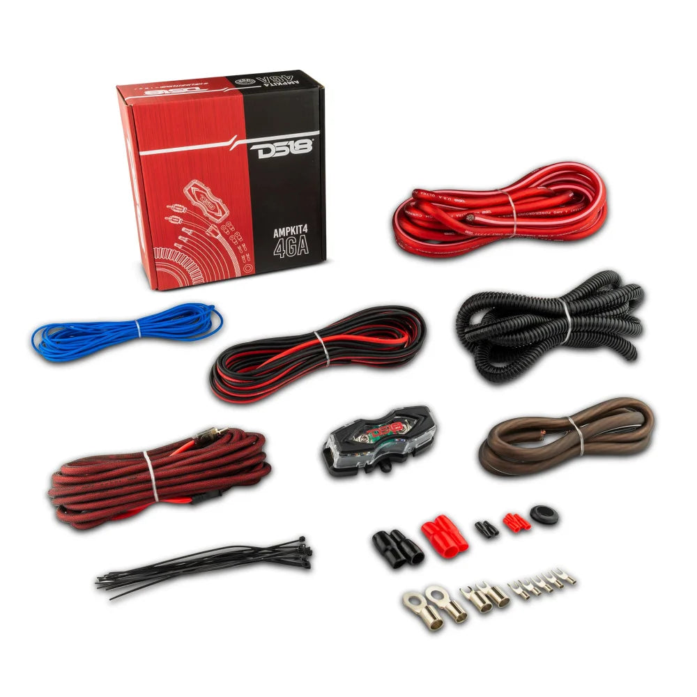 Ds18 4 - ga Amplifier Installation Kit - red - Car Audio: