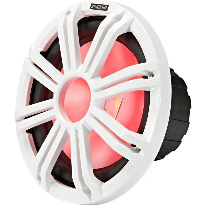 45kmg10w Kicker 10’’ White Grille W/ Rgb Leds