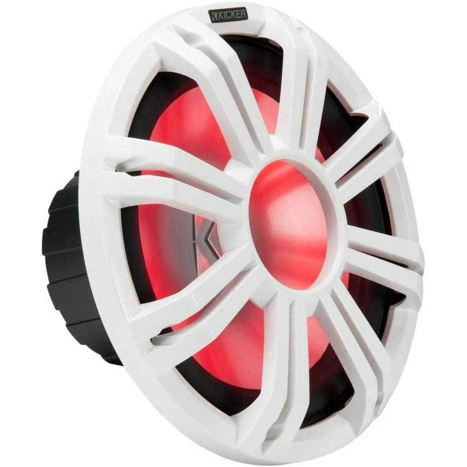 45kmg10w Kicker 10’’ White Grille W/ Rgb Leds