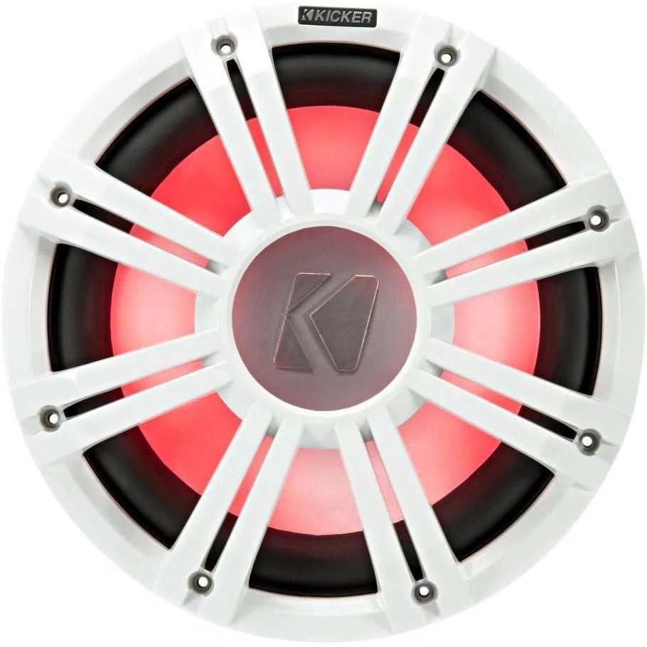 45kmg10w Kicker 10’’ White Grille W/ Rgb Leds