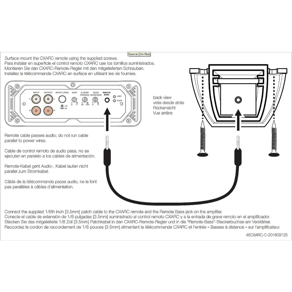 46cxarct Kicker Remote Bass Level Control (wired)