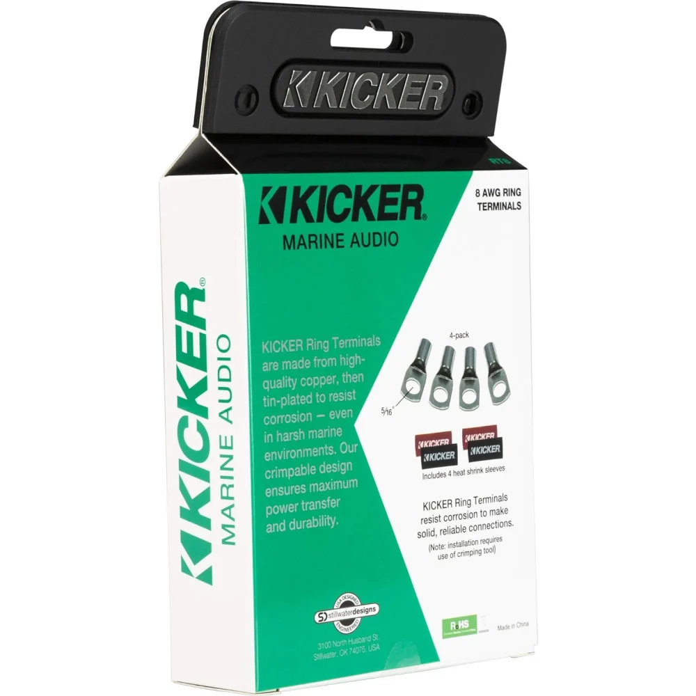 47rt8 Kicker Marine-grade 5/16’’ Ring Terminals for 8