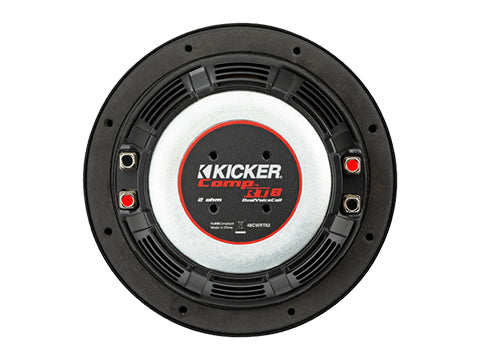 Kicker CompRT 8-inch shallow subwoofer back view