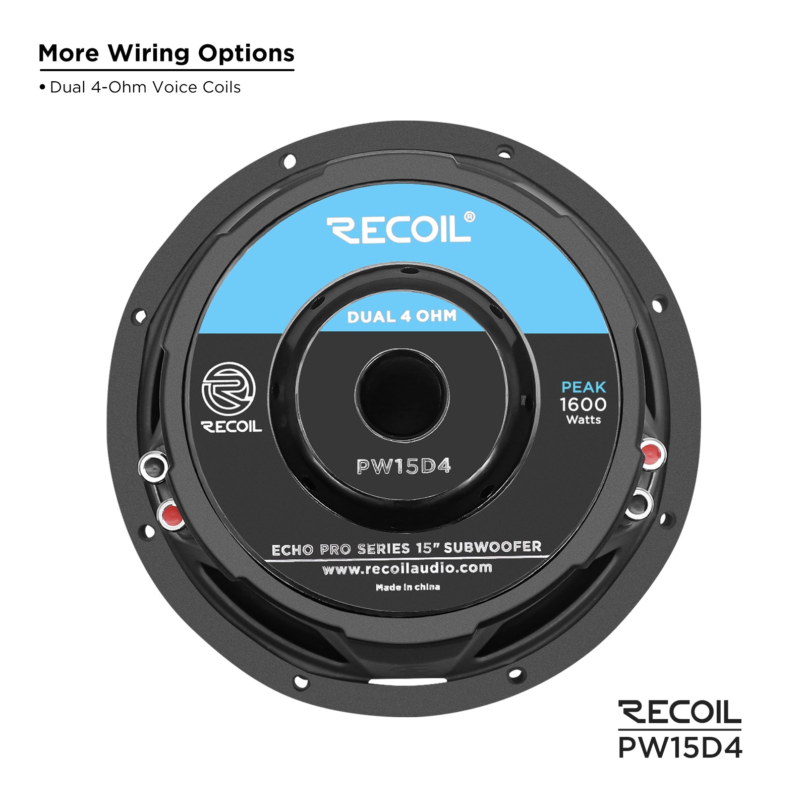Recoil Audio PW15D4 Echo Pro " Subwoofer product image at SMS Car Audio