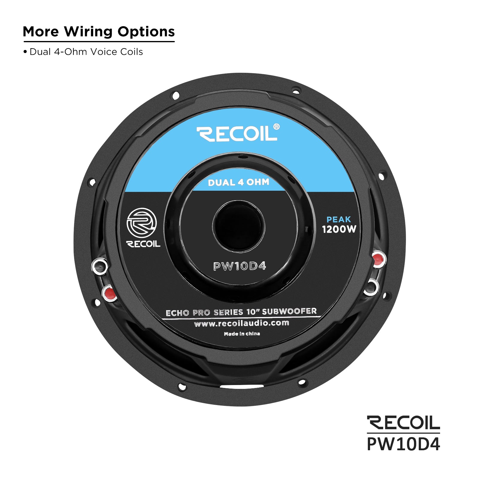 Recoil Audio PW10D4 Echo Pro 10" Subwoofer product image at SMS Car Audio