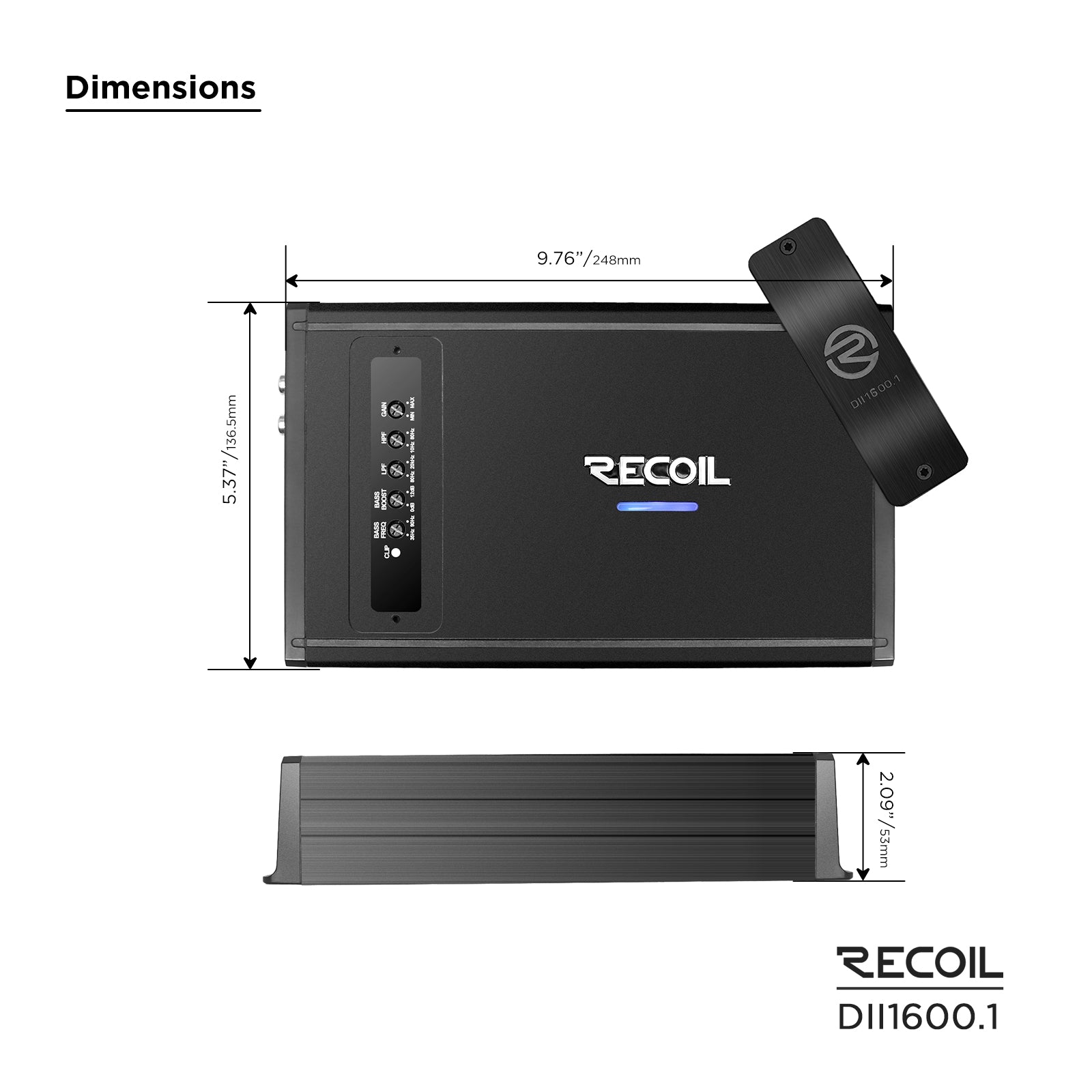 Recoil Audio DII1600.1 Amplifier product image at SMS Car Audio