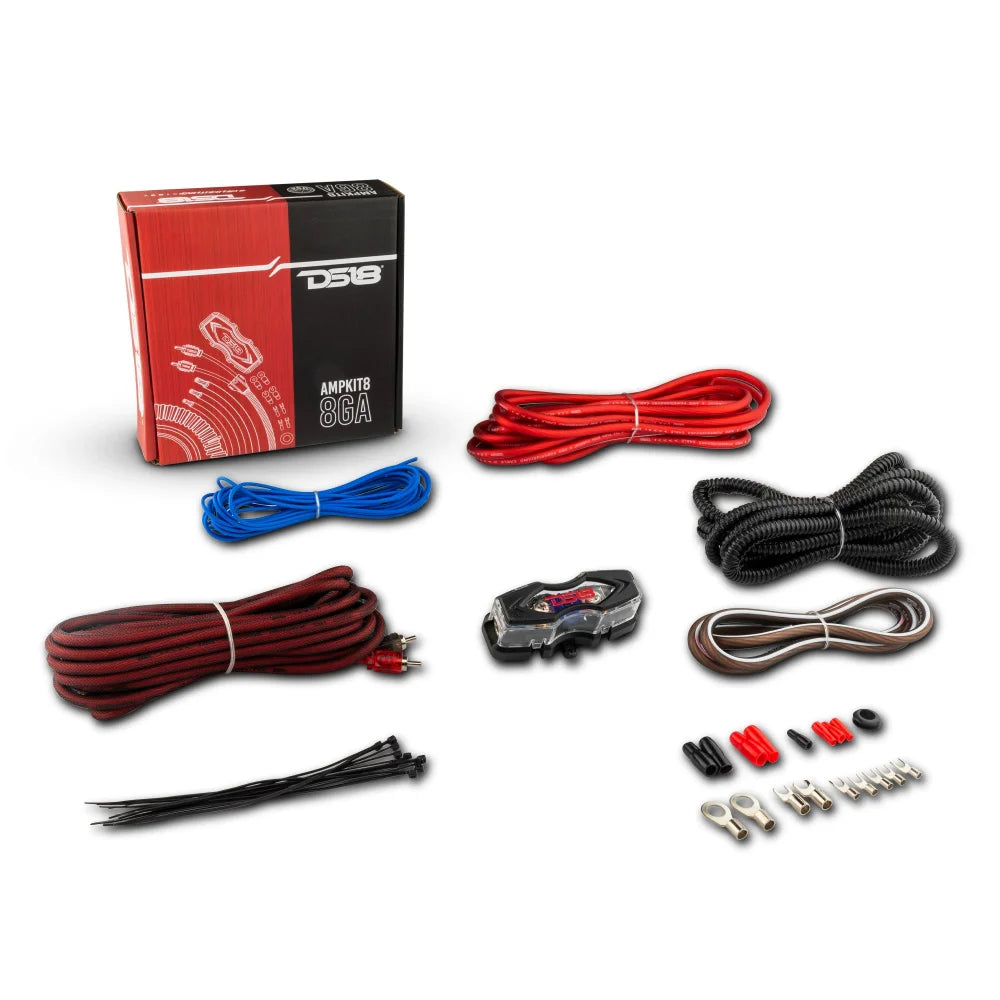 Ds18 8 - ga Amplifier Installation Kit - red - Car Audio: