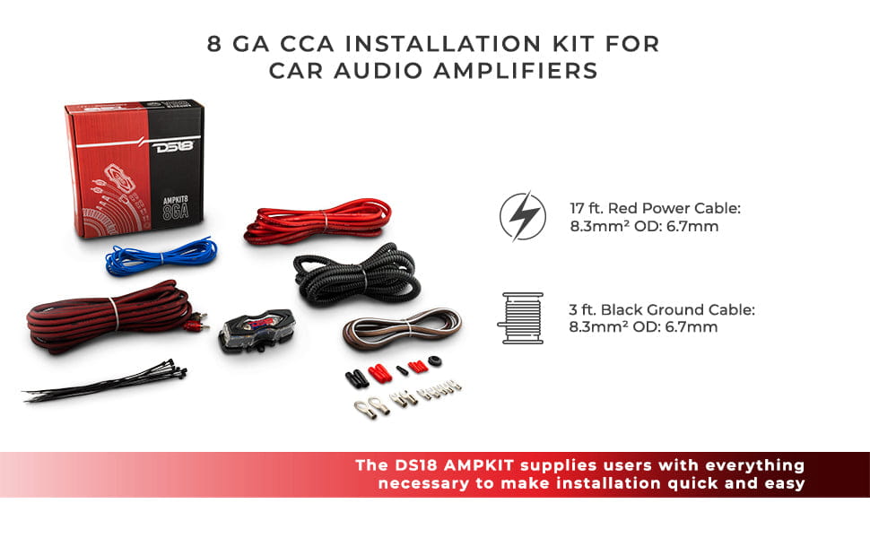 8 - ga Amplifier Installation Kit - red