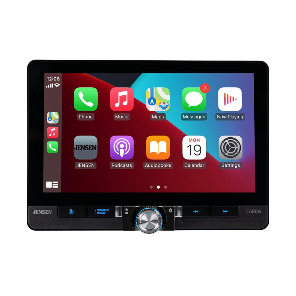 Jensen CAR813 8-inch touchscreen receiver front view