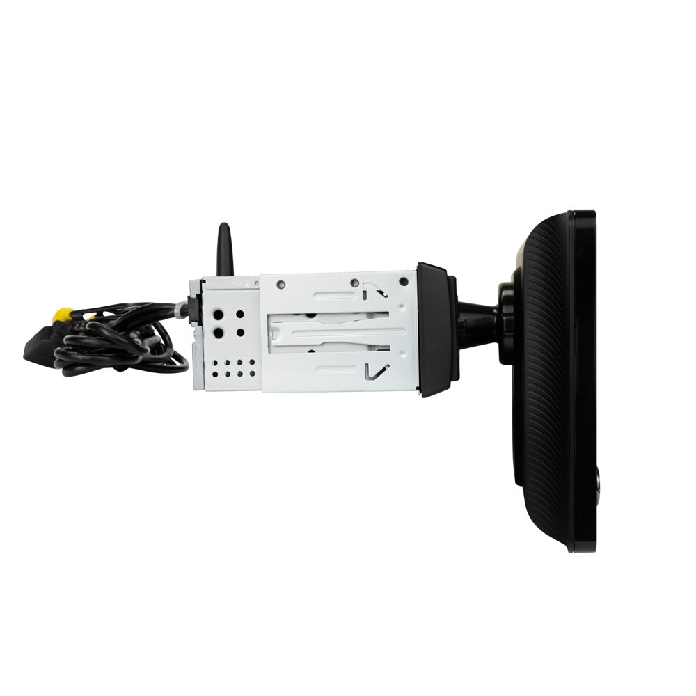 Jensen CAR813 touchscreen receiver side view