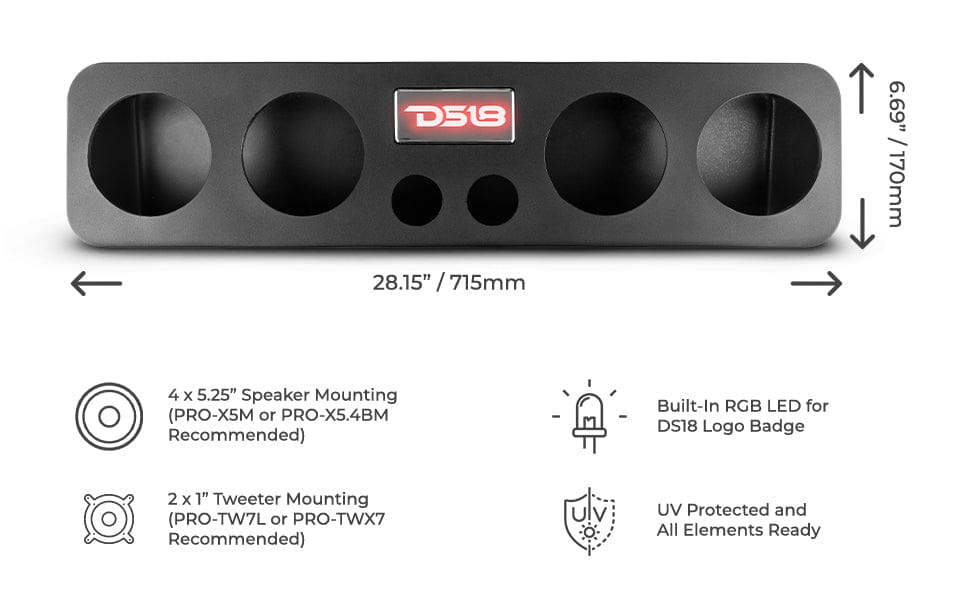 28’’ High Density Abs Universal Enclosure 4 x