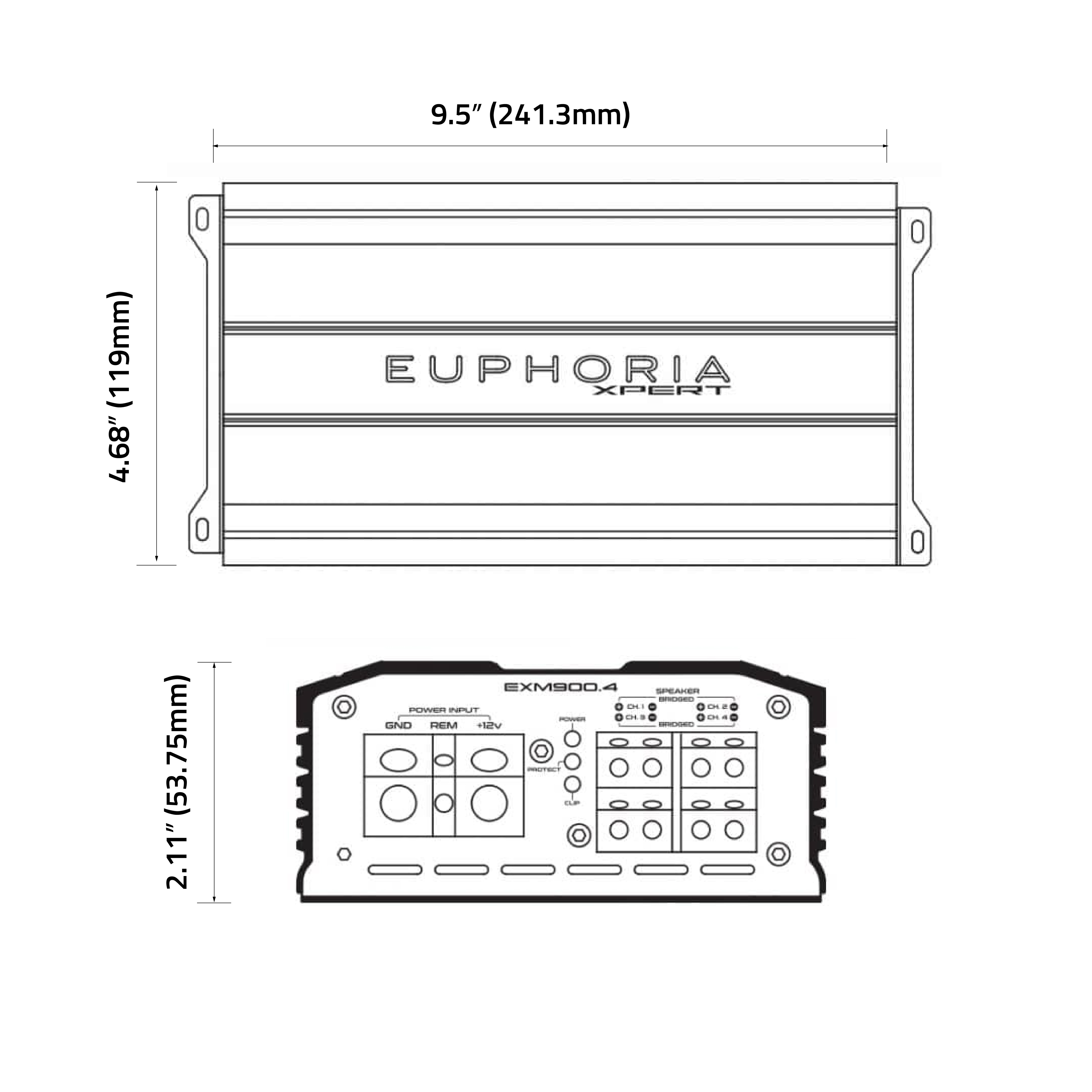 XPERT EXM400.4 : 4-Channel Class D Mini Amplifier