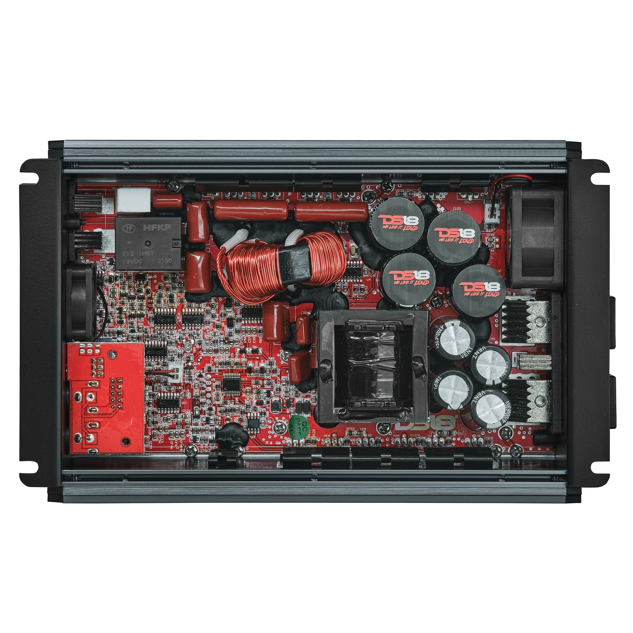 FRP Compact Full-Range Class D 1-Channel Amplifier 2,500 Watts Rms @ 1-ohm Titanium